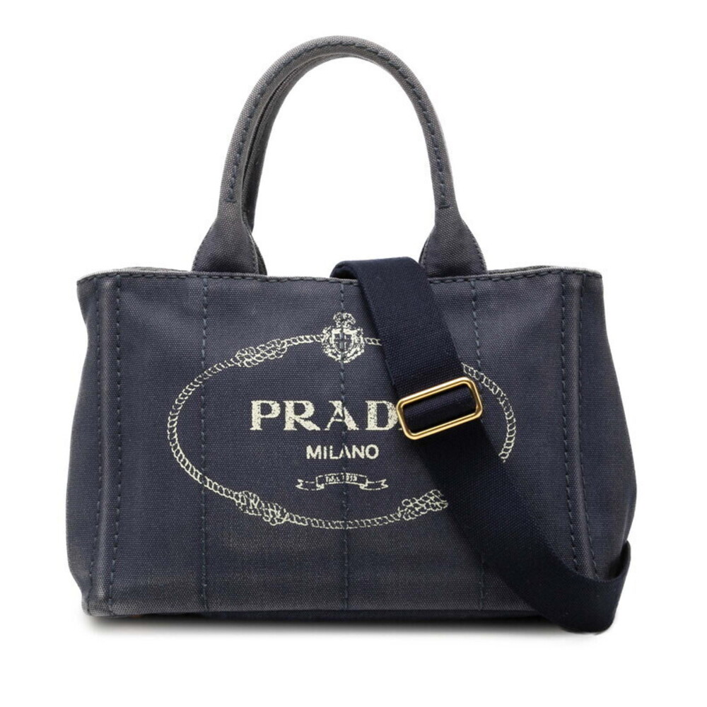 Prada Triangle Plate Canapa Handbag Shoulder Bag Pink Canvas